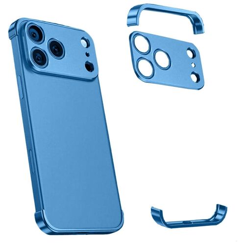 F�r Apple iPhone 17 Pro d�nne Titan Rahmen H�lle mit Kameraschutz Blau