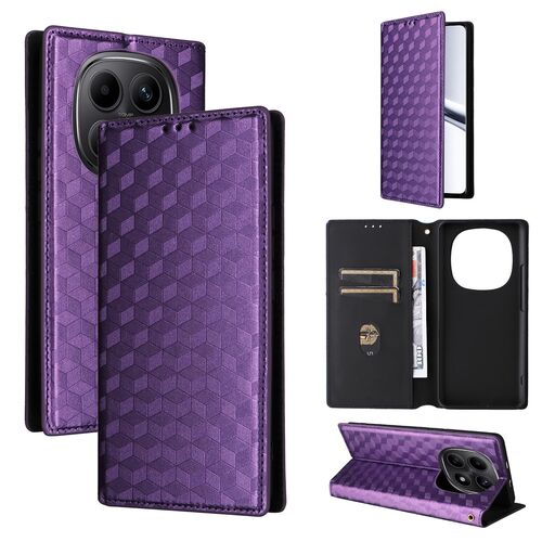 F�r Xiaomi Redmi Note 15 5G / 4G Cubic Kunstleder Wallet H�lle Lila