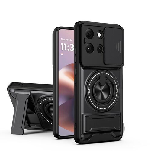 F�r Motorola Moto G86 5G MagSafe Hybrid H�lle Kamera Schieber Schwarz