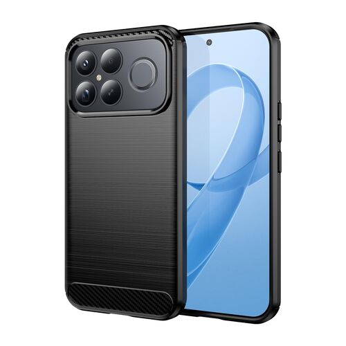 F�r Xiaomi Poco F8 Ultra Carbon Brushed Design TPU Schutzh�lle Schwarz