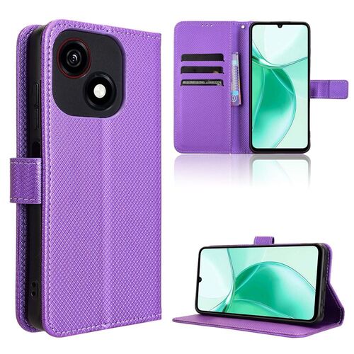 F�r ZTE Blade A35e 4G Diamant Design Wallet Kunstleder H�lle Lila