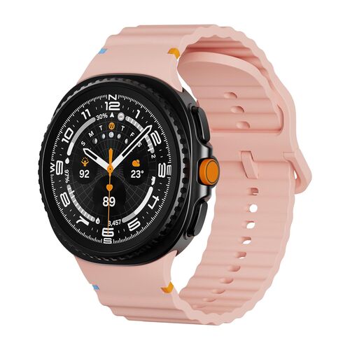 F�r Samsung Galaxy Watch 8 / 8 Classic Wellen Silikon Armband Rosa
