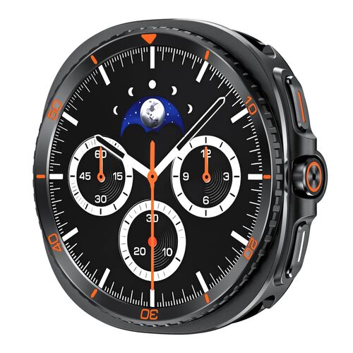 F�r Samsung Galaxy Watch 8 40mm Metall H�lle im Classic Design Schwarz