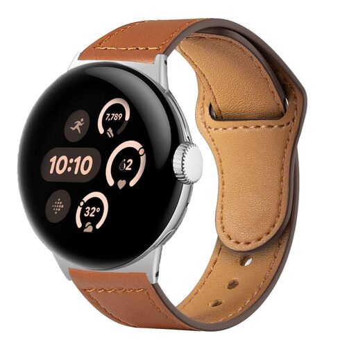 Leder Armband f�r Google Pixel Watch 4 / 3 45mm Premium Faltschlie�e Ersatz Band 