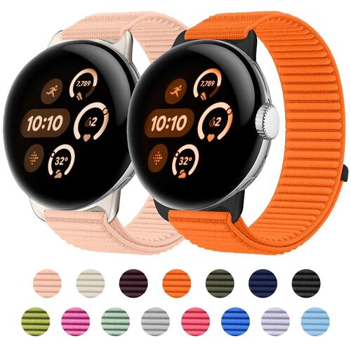 Nylon Armband f�r Google Pixel Watch 4 / 3 / 2 / 1 45mm & 41mm Klettverschluss