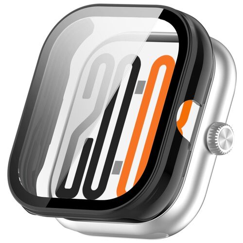 F�r Honor Watch X5 Kunststoff Schutz H�lle + 9H Hart Glas Schwarz