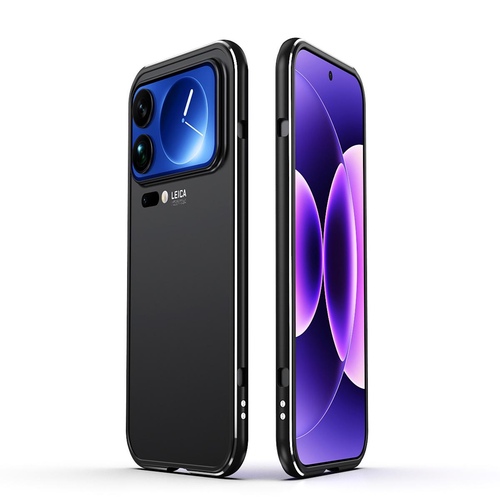 F�r Xiaomi 17 Pro Max 2teiliger Metall Bumper mit Schrauben Schwarz