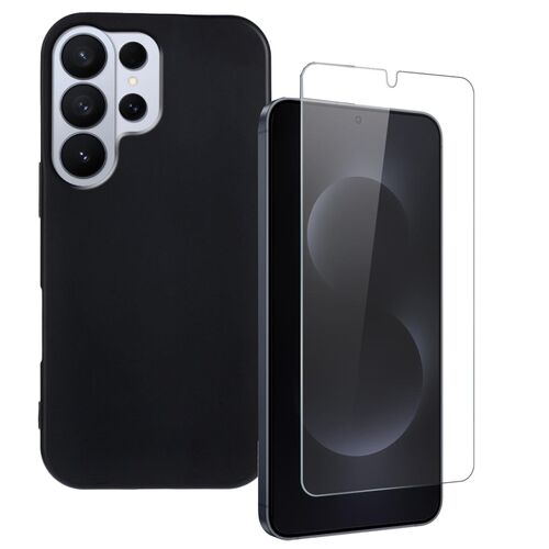 F�r Samsung Galaxy S26 Ultra TPU Schutz H�lle + 9H Schutzglas Schwarz