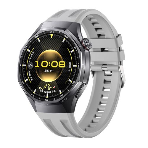 F�r Huawei Watch GT 6 Pro Silikon Armband Seamless Dual Groove Grau