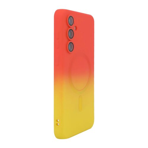 F�r Samsung Galaxy A57 5G Silikon MagSafe Schutz H�lle mit Farbverlauf