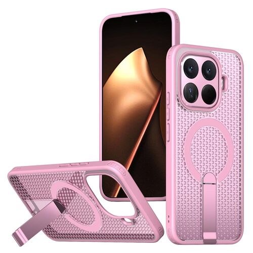 F�r Xiaomi 15T Pro 5G Honeycomb MagSafe K�hlende Acryl H�lle Rosa