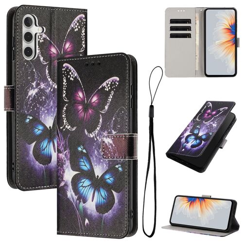 Klapp Schutz Handyh�lle f�r Samsung Galaxy A57 5G Kunstleder Motiv mit Kartenfach & Standfunktion