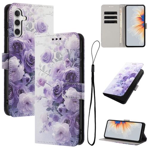 Klapp Schutz Handyh�lle f�r Samsung Galaxy A57 5G Kunstleder Motiv mit Kartenfach & Standfunktion