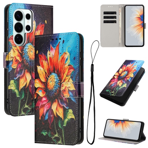 Klapp Schutz Handyh�lle f�r Samsung Galaxy A57 5G Kunstleder Motiv mit Kartenfach & Standfunktion