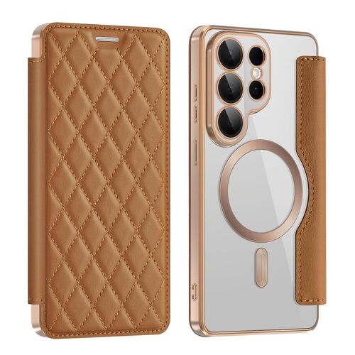 F�r Samsung Galaxy S26 Ultra Kunstleder MagSafe RFID H�lle Braun