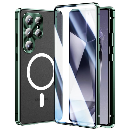 MagSafe f�r Samsung Galaxy S26 Ultra 5G Full Schutz Hartglas Gr�n