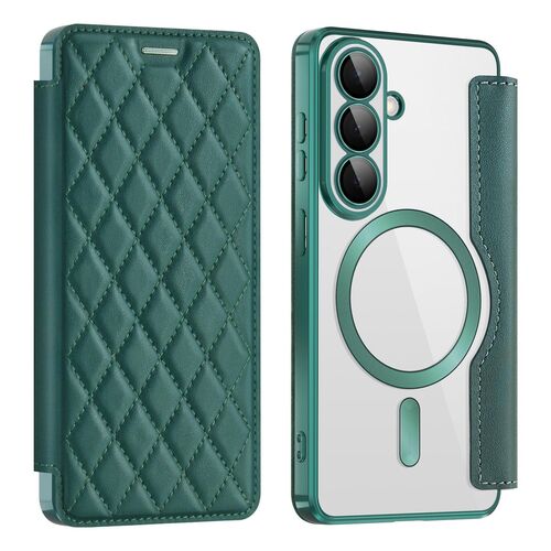 MagSafe f�r Samsung Galaxy S26 Kunstleder RFID Schutz Wallet Gr�n