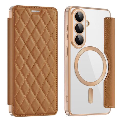 MagSafe f�r Samsung Galaxy S26 Kunstleder RFID Schutz Wallet Braun