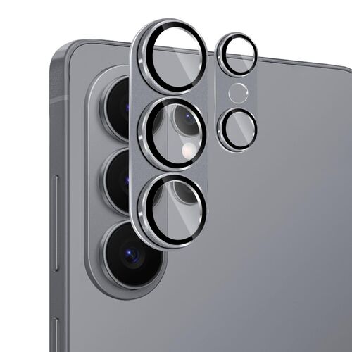 Linsenglas f�r Samsung Galaxy S26 Ultra Aluminium Ring 9H D�nn Grau
