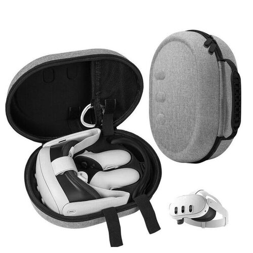 F�r Meta Quest 3 Hard Shell Transporttasche Schutz Case Grau