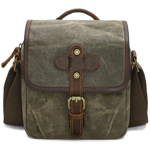 Canvas Kamera Tasche mit Trennf�chern Gr��e S Gr�n