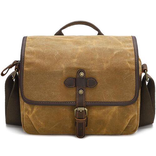 Canvas Kamera Messenger Tasche mit Trennf�chern Gr��e L Gelb
