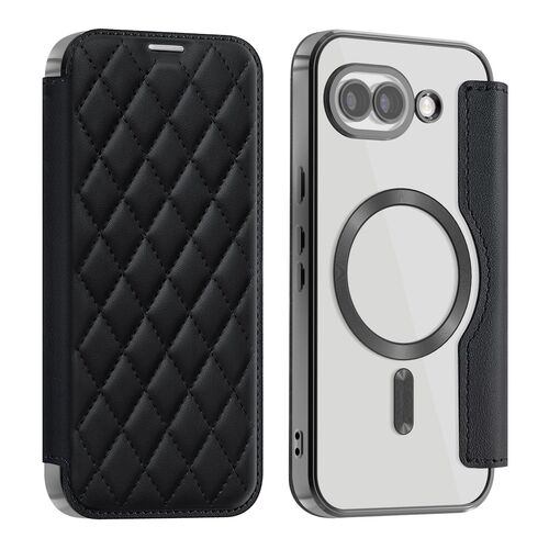 MagSafe f�r Google Pixel 10a Kunstleder RFID Kamera Schutz Schwarz