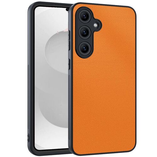 Ultrad�nn Glattes Kunstleder f�r Samsung Galaxy S26 TPU Hybrid Orange