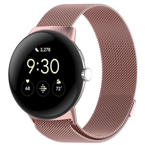 Edelstahl f�r Google Pixel Watch 4 / 3 45mm Magnet Band Pink