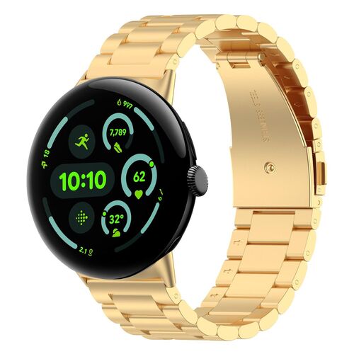 Edelstahl f�r Google Pixel Watch 4 / 3 45mm Three Beads Gold