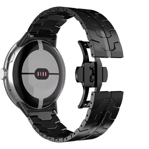 Aluminium f�r Google Pixel Watch 4 / 3 45mm Butterfly Ersatz Schwarz