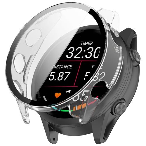 + Schutzglas f�r Garmin Forerunner 970 Full Cover Geh�use Transparent