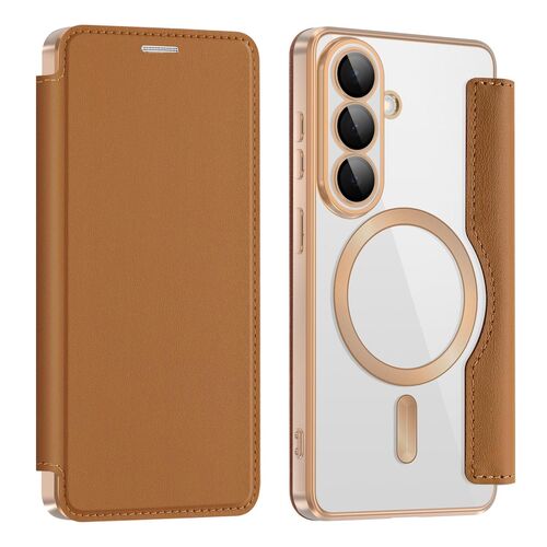 MagSafe f�r Samsung Galaxy S26 RFID Schutz 360 Kunstleder Braun