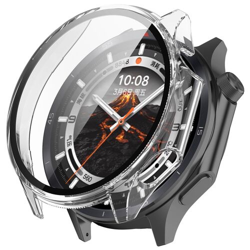 + Schutzglas f�r OnePlus Watch 3 46mm Full Cover Case Transparent