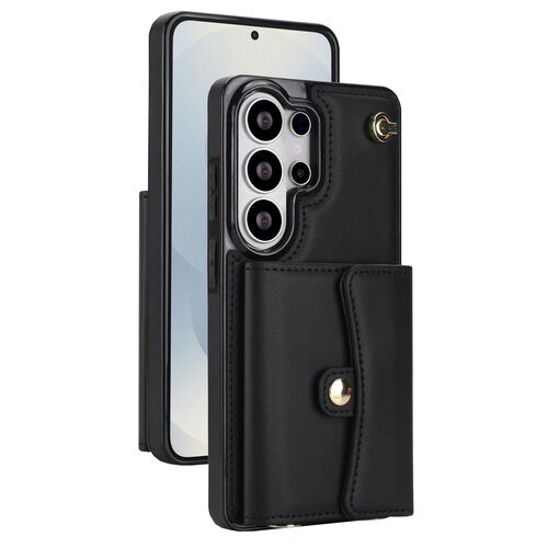 Fliph�lle f�r Samsung Galaxy S26 Ultra Kartenfach Umh�ngeband Schwarz