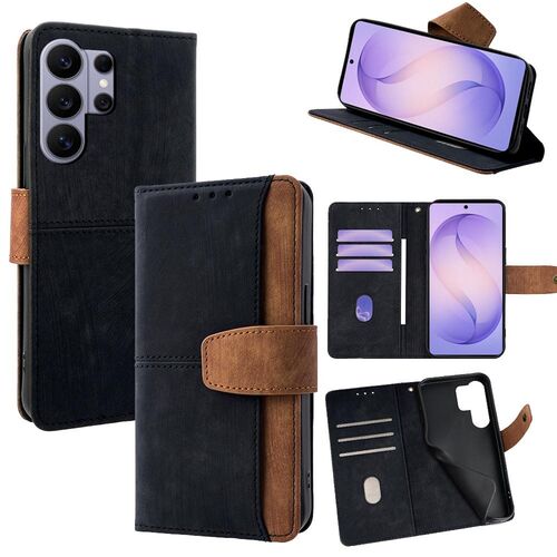 Klapph�lle f�r Samsung Galaxy S26 Ultra RFID Schutz Kartenfach Schwarz