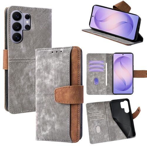 Klapph�lle f�r Samsung Galaxy S26 Ultra RFID Schutz Kartenfach Grau