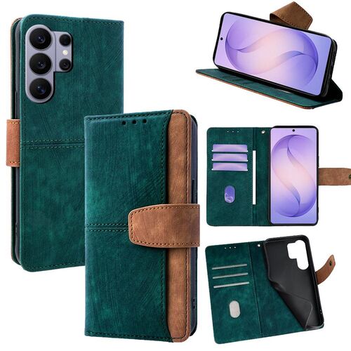 Klapph�lle f�r Samsung Galaxy S26 Ultra RFID Schutz Kartenfach Gr�n