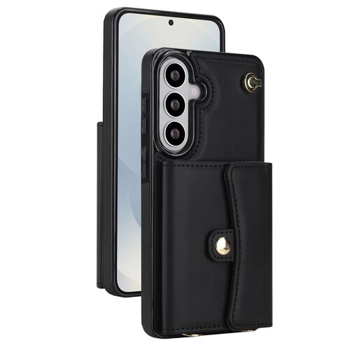 Fliph�lle f�r Samsung Galaxy S26 Kartenfach Umh�ngeband Schwarz