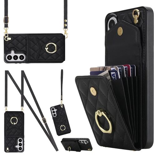 Klapph�lle f�r Samsung Galaxy S26 Crossbody Kunstleder Schwarz