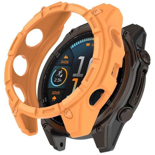 Armor TPU f�r Garmin Quatix 8 51mm AMOLED Schutz Halbabdeckung Orange