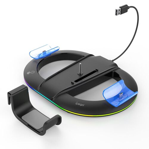 Vertical Stand PS5 Pro Slim Ladestation Controller RGB Schwarz