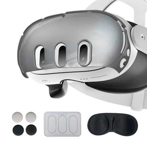 Schutzgeh�use f�r Meta Quest 3 Schutzh�lle Set 7in1 Transparent Black