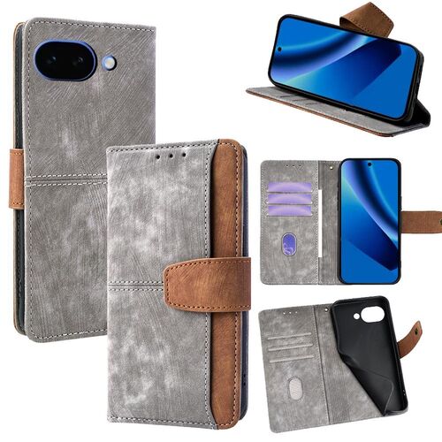 Klapph�lle f�r Google Pixel 10a RFID Schutz Kartenfach Case Grau