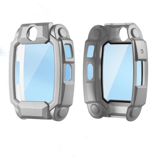 + Schutzglas f�r Imoo Watch Phone Z10 Full Cover Case Grau