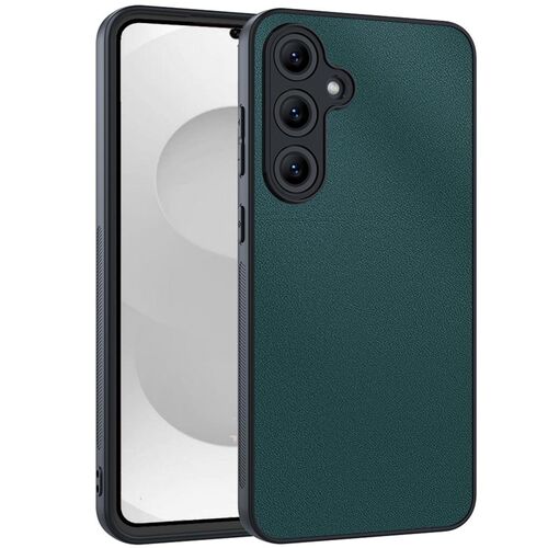 Ultrad�nn Glattes Kunstleder f�r Samsung Galaxy S26 TPU Hybrid Gr�n