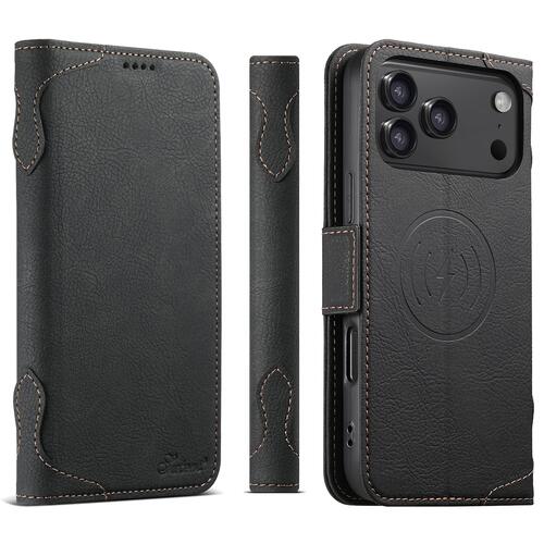 Klapph�lle f�r Apple iPhone 17 Pro Max MagSafe Kartenfach Schwarz