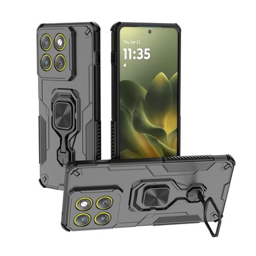 Ringhalter f�r Motorola Edge 70 5G Hybrid Sto�schutz Metallring Case Schwarz