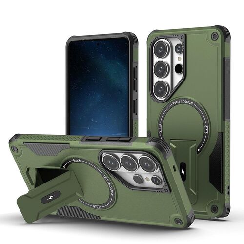 MagSafe Armor f�r Samsung Galaxy S26 Ultra mit Halterung Gr�n