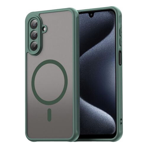MagSafe f�r Samsung Galaxy A17 5G TPU Hybrid Kameraschutz Matt Gr�n